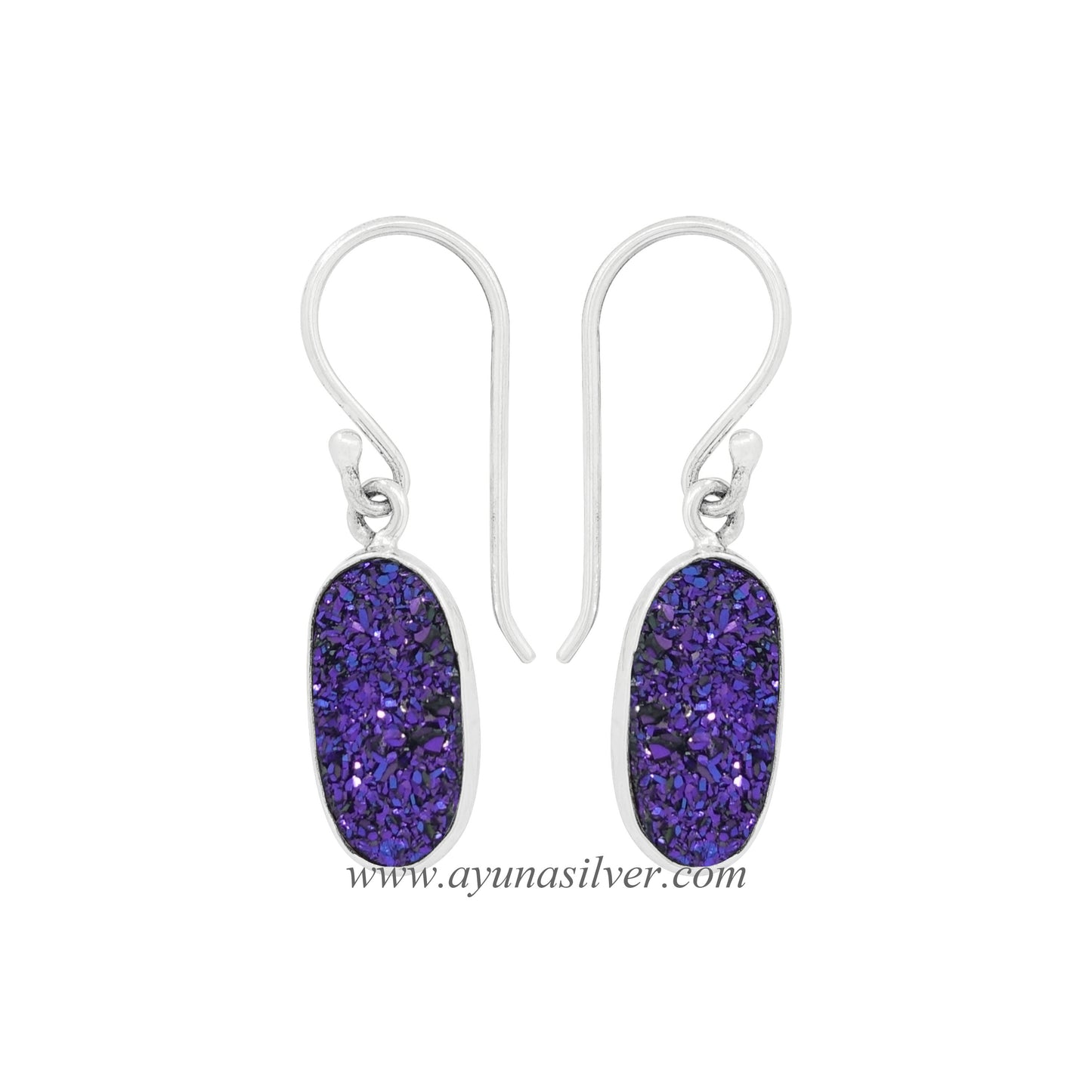 EARRING SER0967B_Purple Druzy